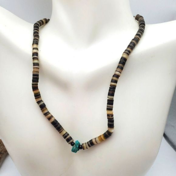 Turquoise Gloss chip‎ heishi shell necklace choker beach style - Picture 1 of 2